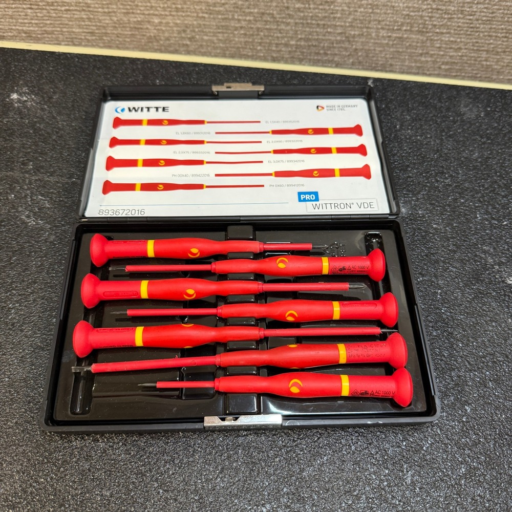 Witte 893672016 Wittron VDE Slotted and Phillips Screwdriver Set 7-Piece w/ Case